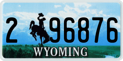WY license plate 296876