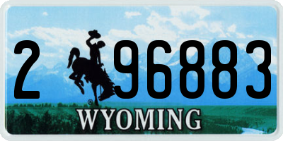 WY license plate 296883