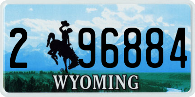 WY license plate 296884