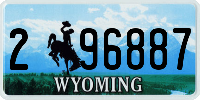 WY license plate 296887