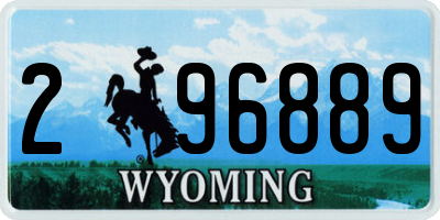WY license plate 296889
