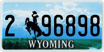 WY license plate 296898