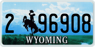 WY license plate 296908