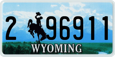 WY license plate 296911