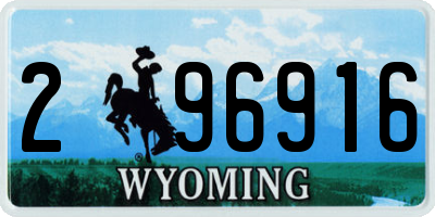 WY license plate 296916