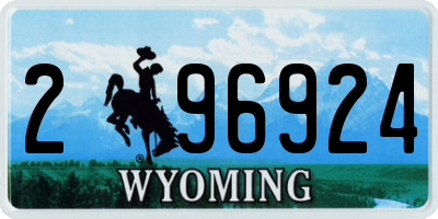 WY license plate 296924
