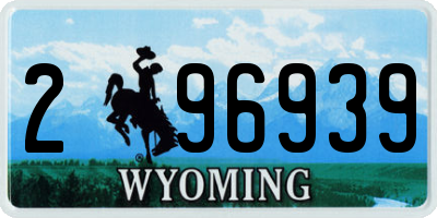 WY license plate 296939