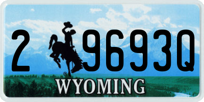 WY license plate 29693Q