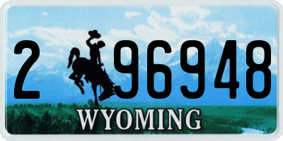 WY license plate 296948