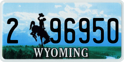 WY license plate 296950