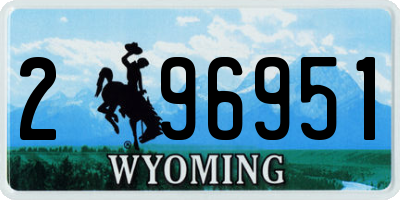 WY license plate 296951