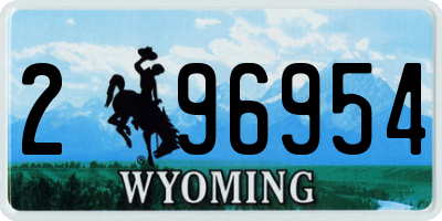 WY license plate 296954