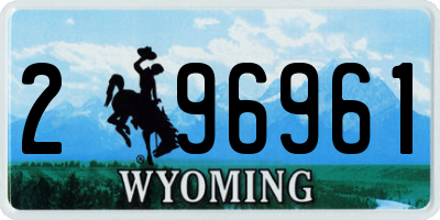WY license plate 296961