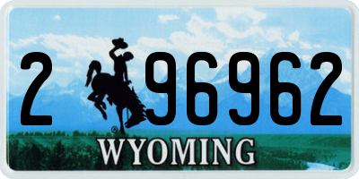 WY license plate 296962