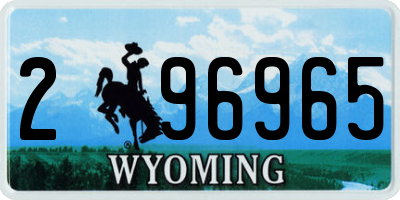 WY license plate 296965