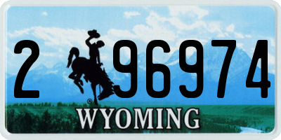 WY license plate 296974