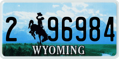 WY license plate 296984