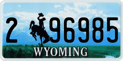 WY license plate 296985