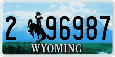 WY license plate 296987