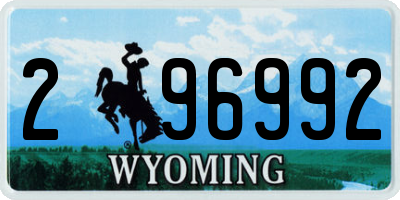 WY license plate 296992