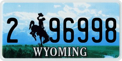 WY license plate 296998