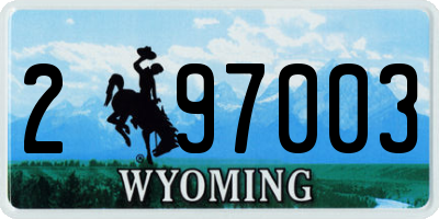 WY license plate 297003