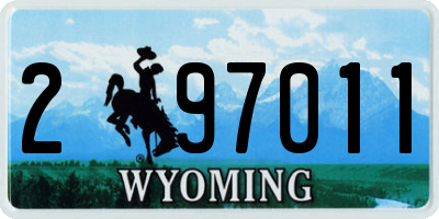 WY license plate 297011