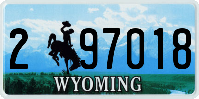 WY license plate 297018