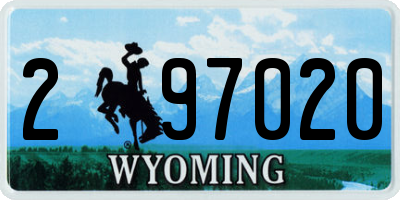 WY license plate 297020