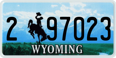 WY license plate 297023