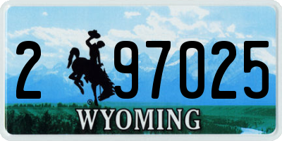 WY license plate 297025
