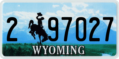 WY license plate 297027