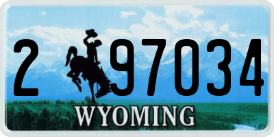 WY license plate 297034