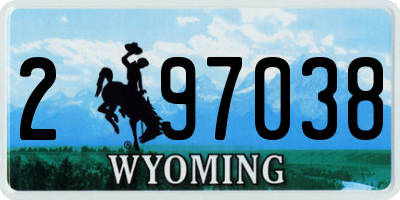 WY license plate 297038