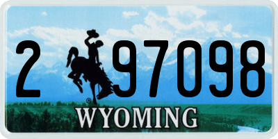 WY license plate 297098