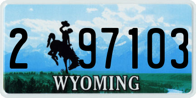 WY license plate 297103