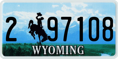 WY license plate 297108