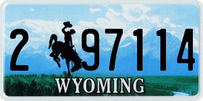 WY license plate 297114
