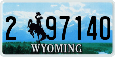WY license plate 297140