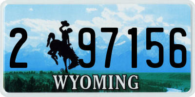 WY license plate 297156
