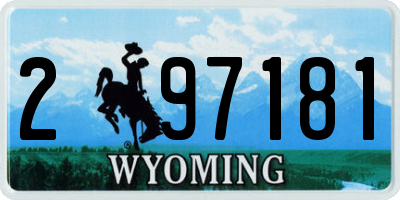 WY license plate 297181