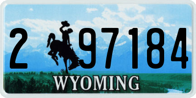 WY license plate 297184