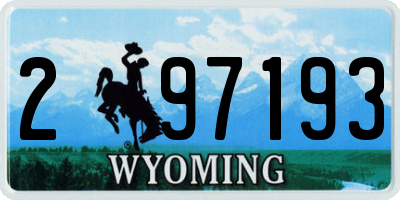 WY license plate 297193