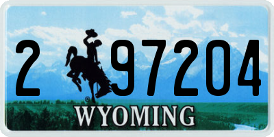 WY license plate 297204