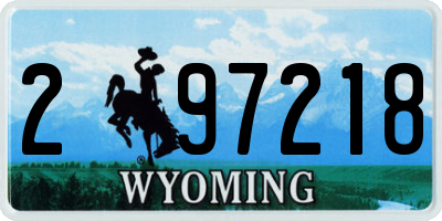 WY license plate 297218