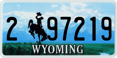 WY license plate 297219