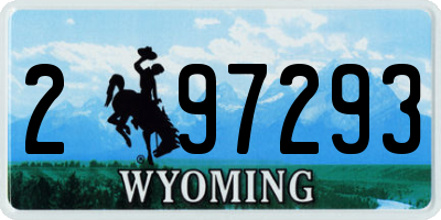 WY license plate 297293