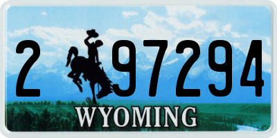 WY license plate 297294
