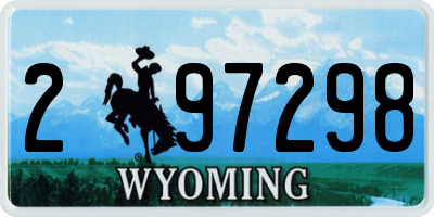 WY license plate 297298