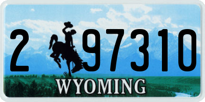 WY license plate 297310